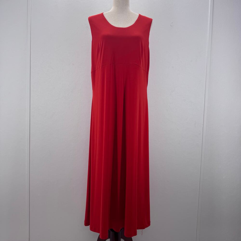 Very Vollbrach Liquid Knit Tank Maxi Dress Orange XL Tropical Resortwear Momcore